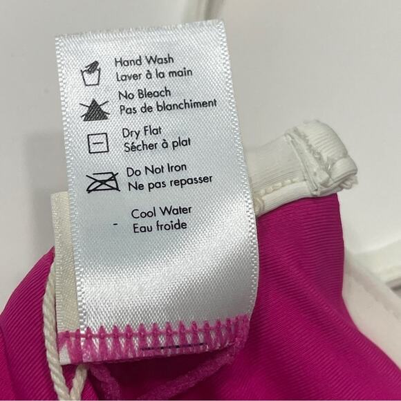 L*Space Nico Bikini Top Swim Pink White - Picture 6 of 14